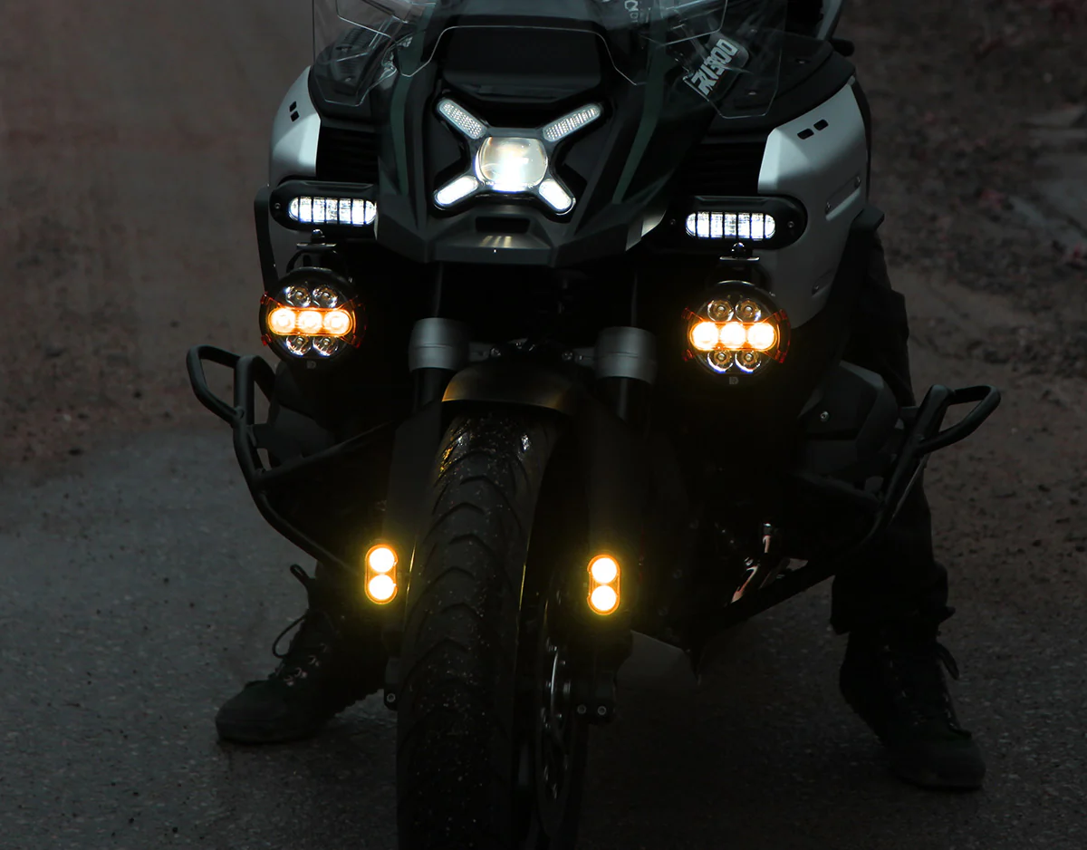 DL2 Fender-Mounted Motorcycle Driving Light Kit (Clear, Amber, or Yellow) - Image 7