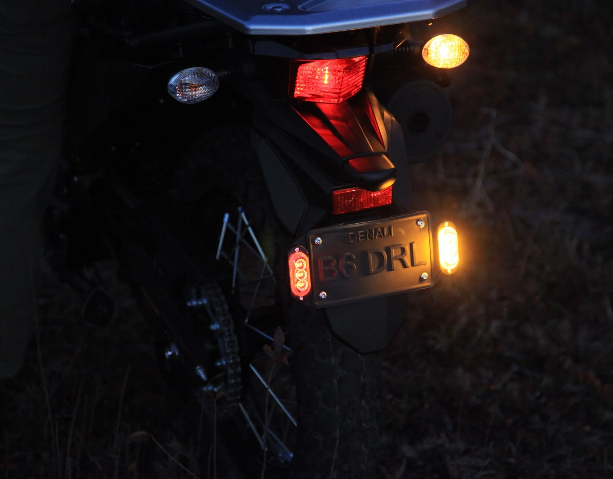 Plug-&-Play Rear T3 Turn Signal License Plate Kit for Kawasaki KLR650 - Image 3
