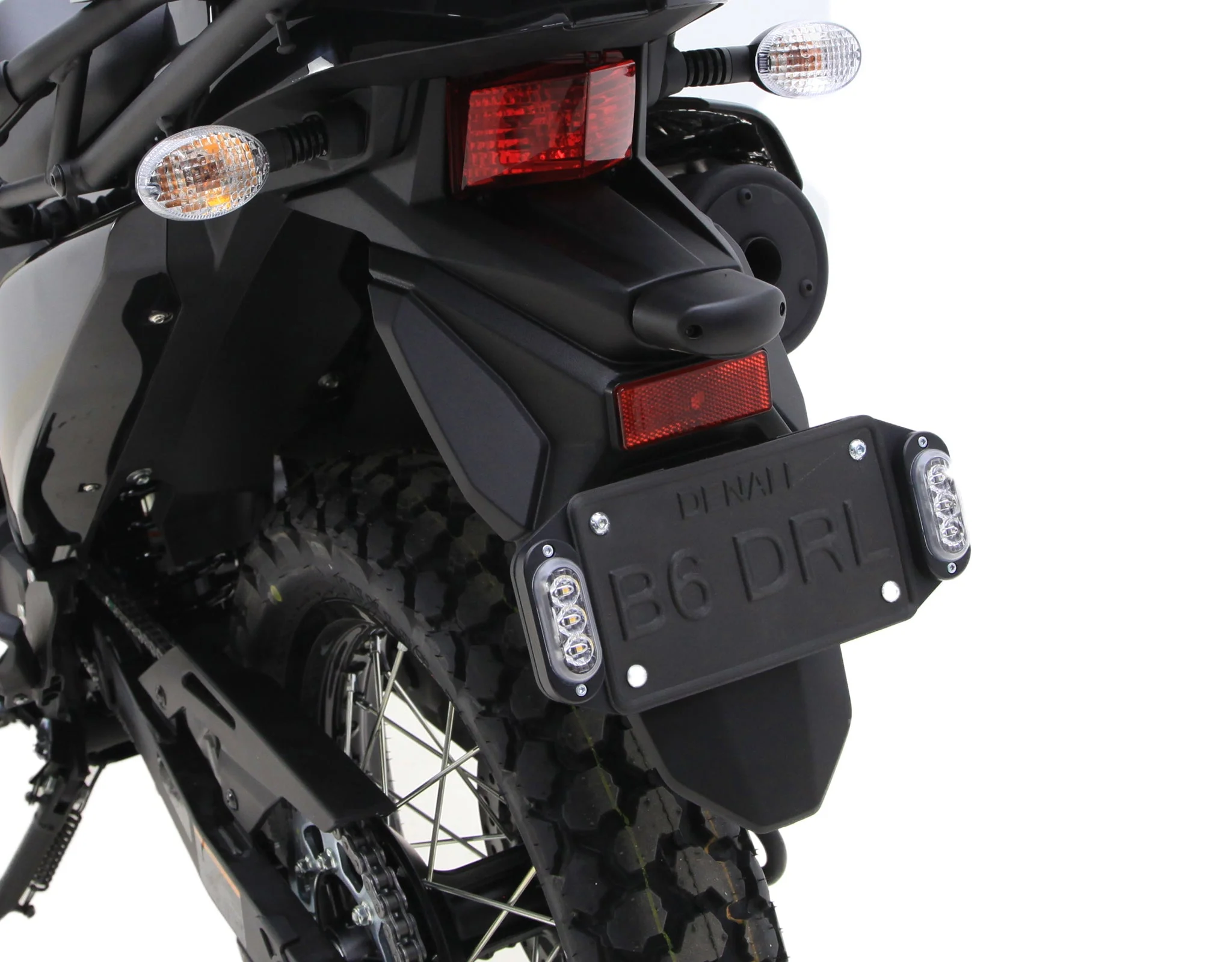 Plug-&-Play Rear T3 Turn Signal License Plate Kit for Kawasaki KLR650 - Image 4