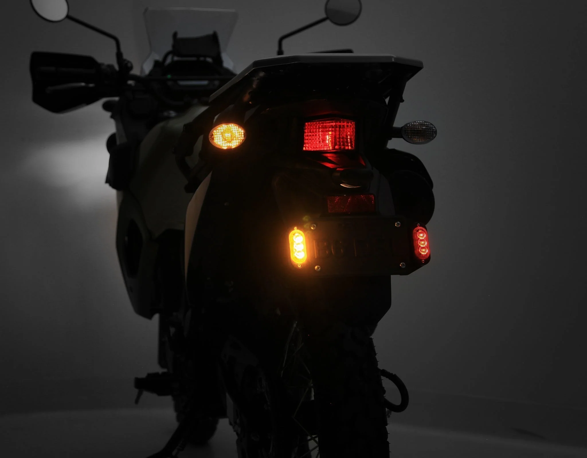 Plug-&-Play Rear T3 Turn Signal License Plate Kit for Kawasaki KLR650 - Image 5