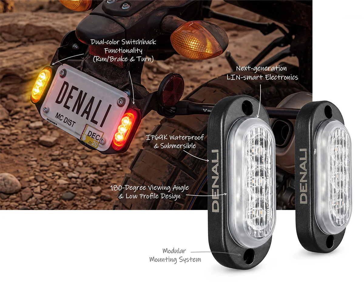 T3-S™ Smart Turn Signal & DRL Pods for Motorcycles – Rear - Image 3